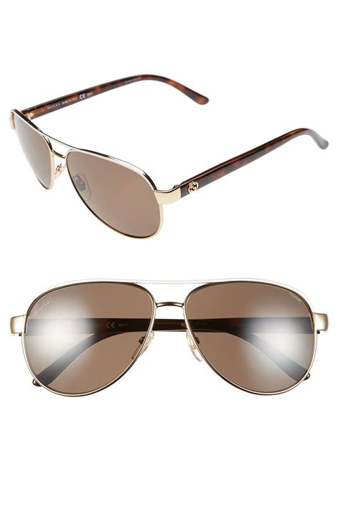 aviator sunglasses gucci women|Gucci 58mm polarized aviator sunglasses.